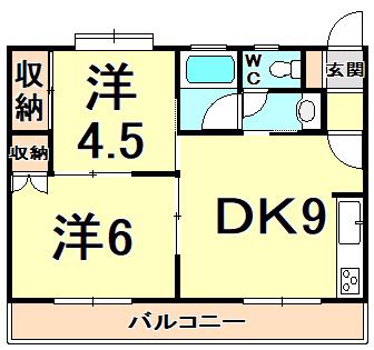 メゾン ド レグルス(2DK/3階)の間取り写真