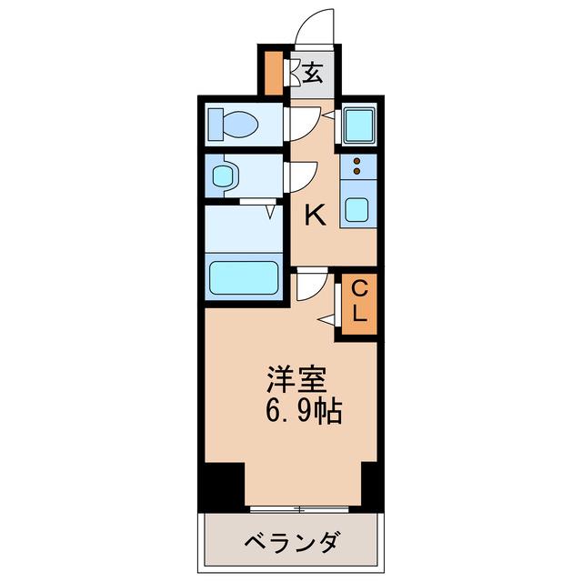 M-LUXE丸の内(1K/2階)の間取り写真