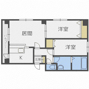 正和マンション(2LDK/4階)の間取り写真