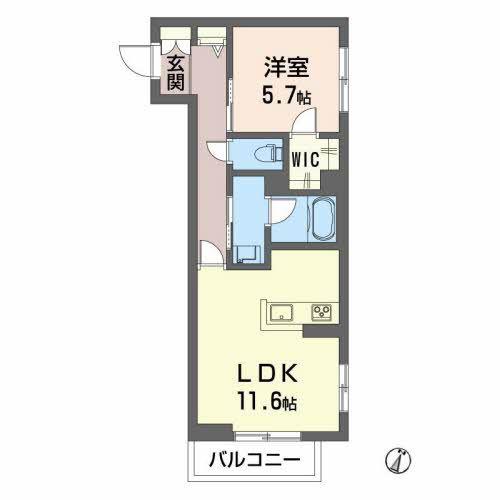 カーメスト(1LDK/2階)の間取り写真