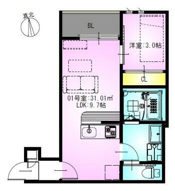 REGALEST KAMATA(1LDK/3階)の間取り写真