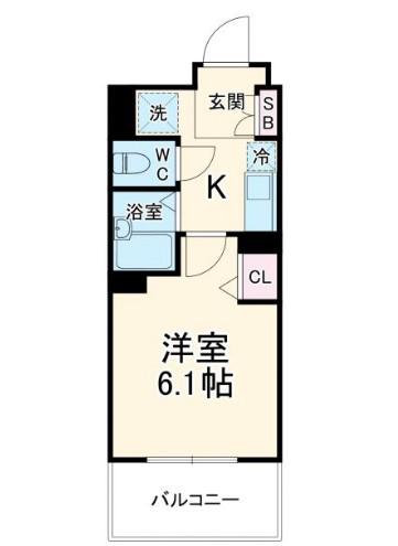 パテラ草加(1K/2階)の間取り写真