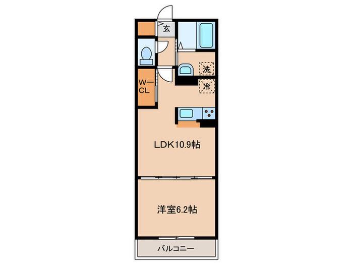 メディカル松下南(1LDK/2階)の間取り写真