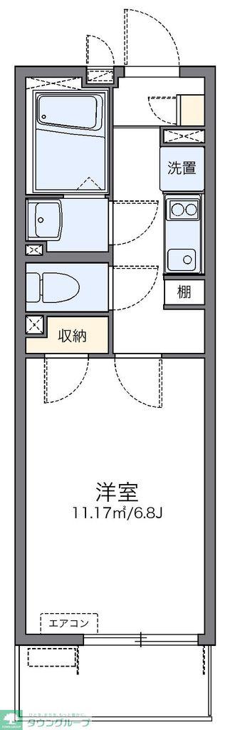 レオネクストカサミラII(1K/1階)の間取り写真