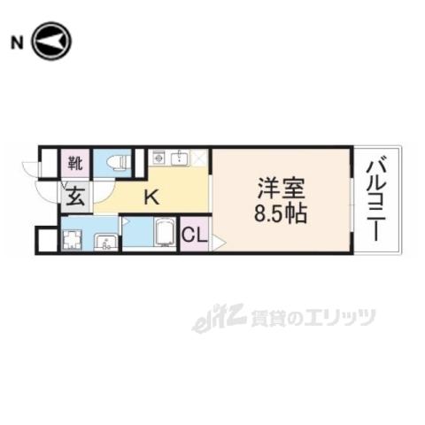 フィオーレ八木(1K/1階)の間取り写真