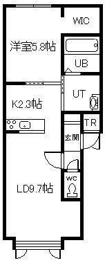 沼田MS(1LDK/1階)の間取り写真