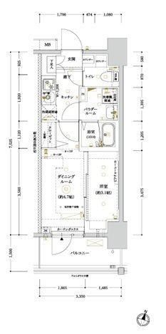 RELUXIA TOKYO イーストII(1DK/4階)の間取り写真
