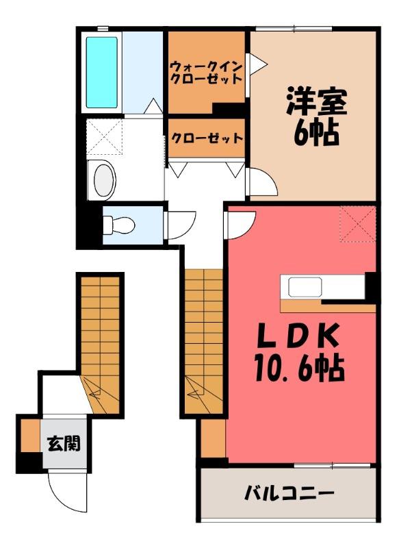 メゾン 二十二夜(1LDK/2階)の間取り写真
