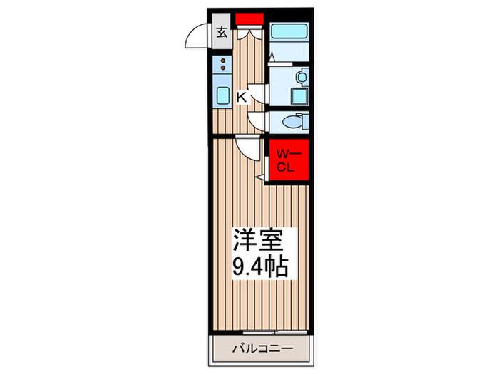 クオリタス新座(1K/3階)の間取り写真
