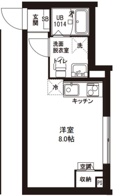 レピュア東大島駅前レジデンス(ワンルーム/2階)の間取り写真
