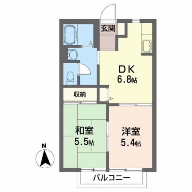 ファミールC(2DK/2階)の間取り写真