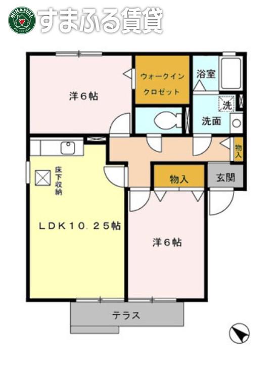 ドリームステージA(2LDK/1階)の間取り写真