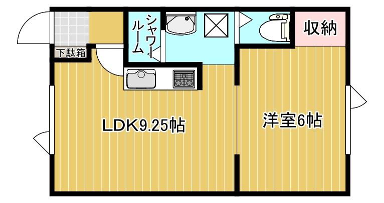 第36日研ハイツ(1LDK/2階)の間取り写真