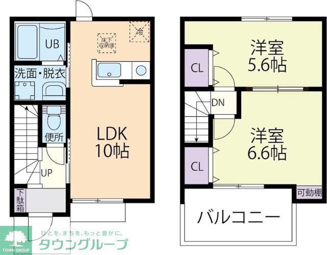 T-RAPAB(2LDK/1階)の間取り写真