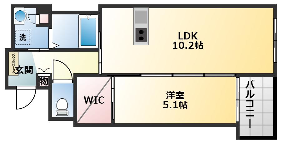 EARTH WELL(1LDK/1階)の間取り写真