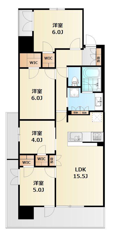 リビオシティ南砂町ステーションサイト(4LDK/5階)の間取り写真