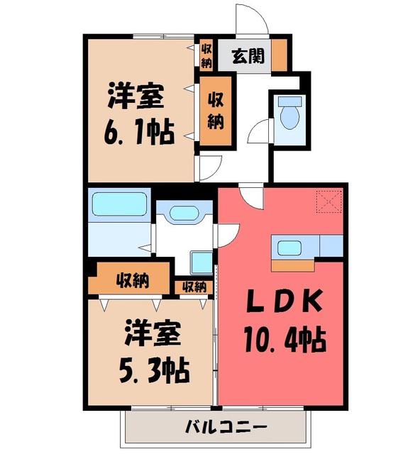 グランツ(2LDK/1階)の間取り写真