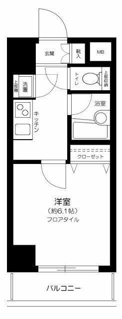 パレステュディオ飯田橋(1K/7階)の間取り写真
