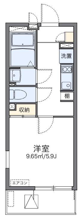赤堤グランデ(1K/3階)の間取り写真
