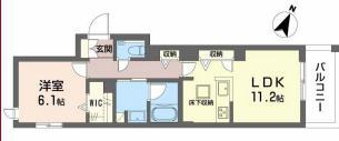 グレイス神戸住吉(1LDK/4階)の間取り写真