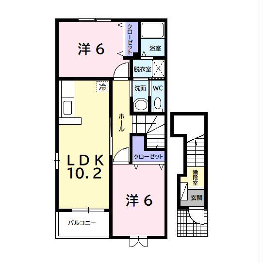 ジョゼマフネ(2LDK/2階)の間取り写真