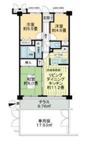 ライオンズマンション吉祥寺南(3LDK/1階)の間取り写真