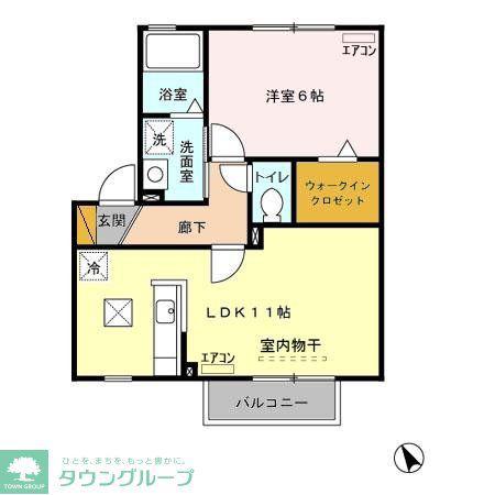 メゾン森 PART11(1LDK/1階)の間取り写真