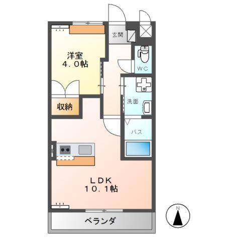 アルヴィータ(1LDK/2階)の間取り写真