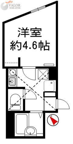 リーヴェルLECO横浜ACTII(1K/1階)の間取り写真