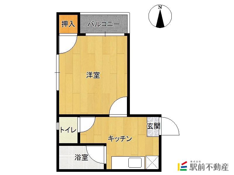 ロフティ西新(1K/2階)の間取り写真