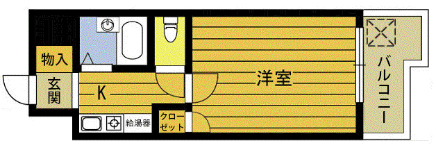 ベルエール大分大在(1K/8階)の間取り写真