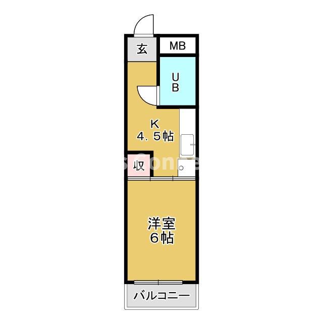 佐々木ビル(1K/3階)の間取り写真