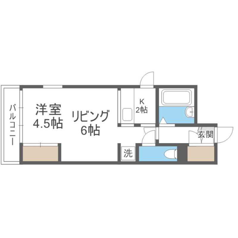 アニバーサリー30TH南郷(1LDK/2階)の間取り写真