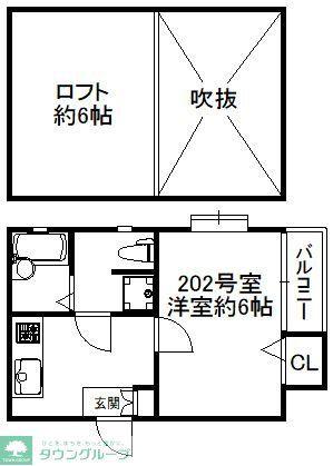 ピュア姪浜七番館 535(1K/2階)の間取り写真