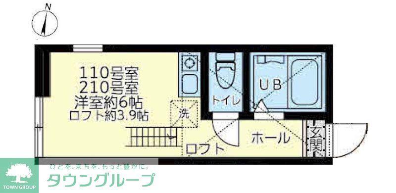 ミカサ末吉(ワンルーム/1階)の間取り写真