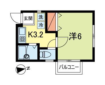 CASA IZUMI(1K/2階)の間取り写真