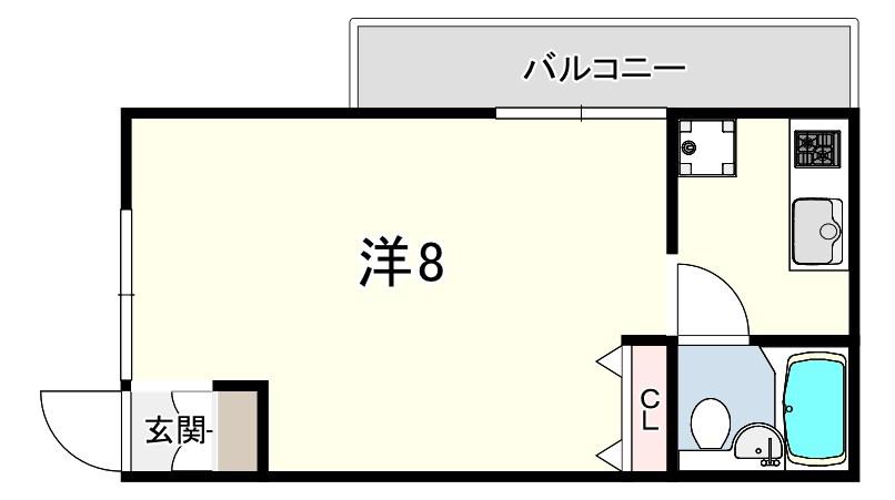 篠原マンション中山手(1K/1階)の間取り写真