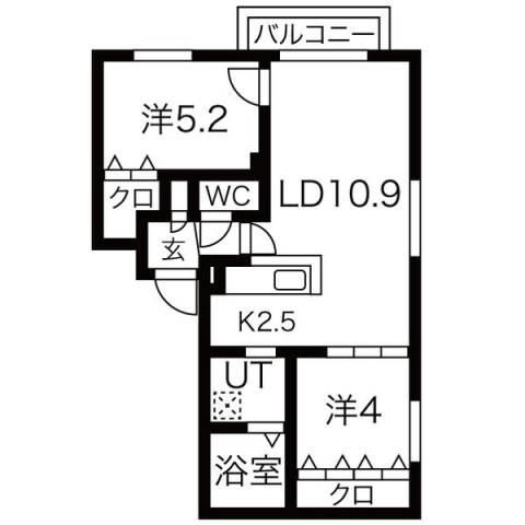 FOLIAGE PLACE(2LDK/3階)の間取り写真