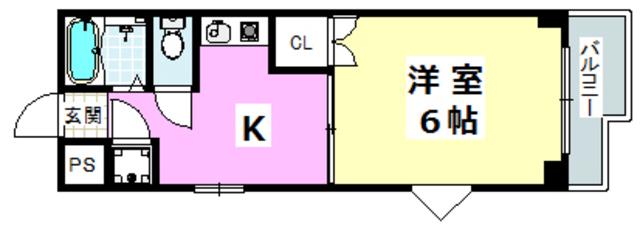 沢良宜レジデンス(1K/3階)の間取り写真