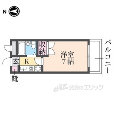 サニーコート大利(1K/2階)の間取り写真