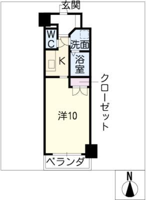 プレディアスタイル白川公園(1K/8階)の間取り写真