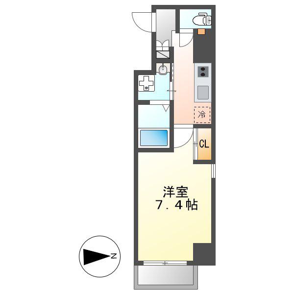 PLATZ TACHIBANA(1K/8階)の間取り写真
