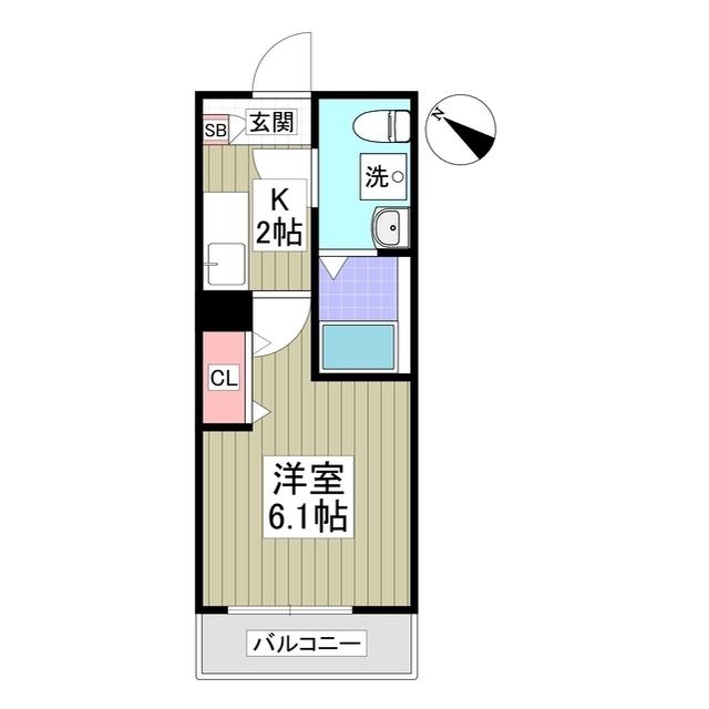 DELIGHT TOWN北本(1K/2階)の間取り写真