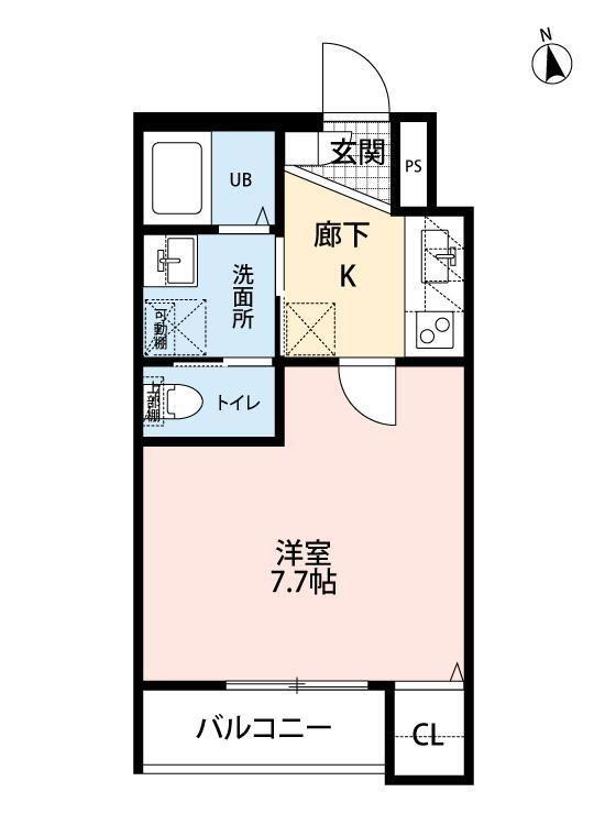 KISBIG市川(1K/2階)の間取り写真