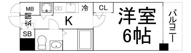 エスリード大阪城(1K/5階)の間取り写真
