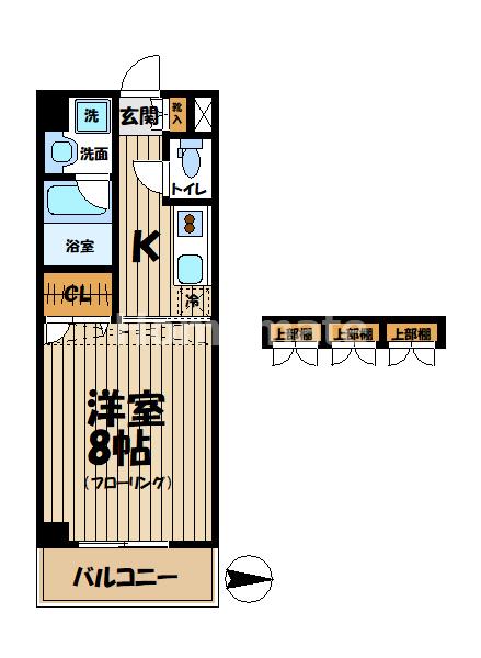 エクセラ鎌倉(1K/2階)の間取り写真