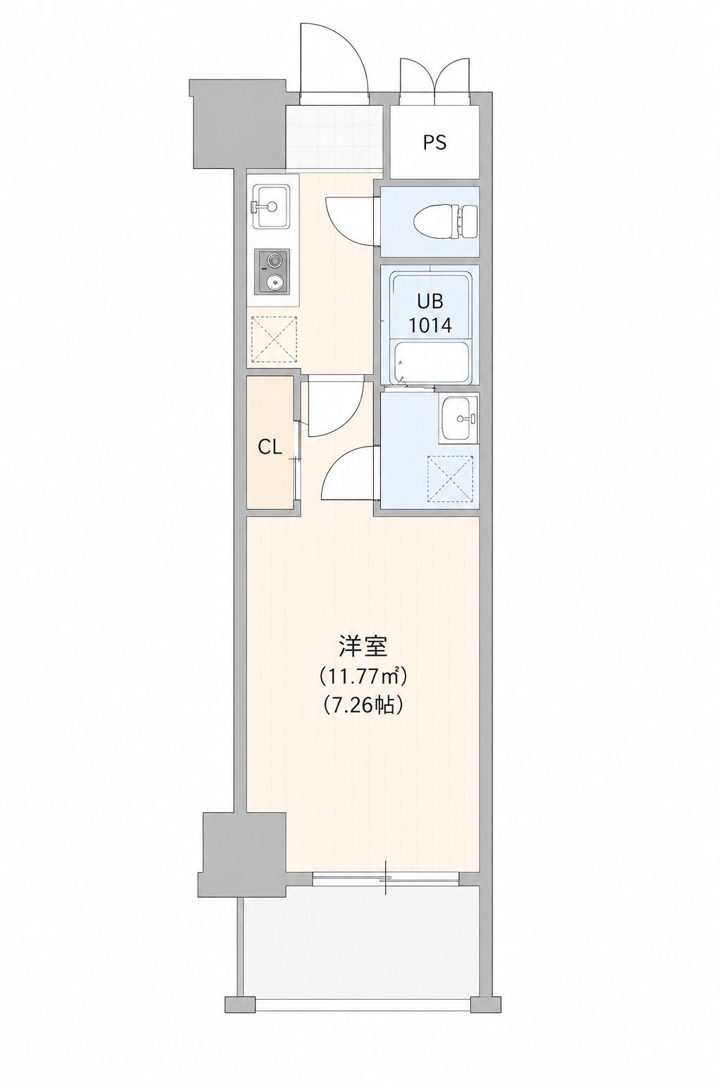 BLOOM大須賀町(1K/2階)の間取り写真