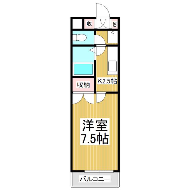 パークハイツ島内(1K/2階)の間取り写真