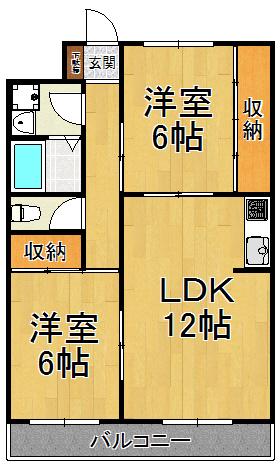 アーバンステージ(2LDK/1階)の間取り写真