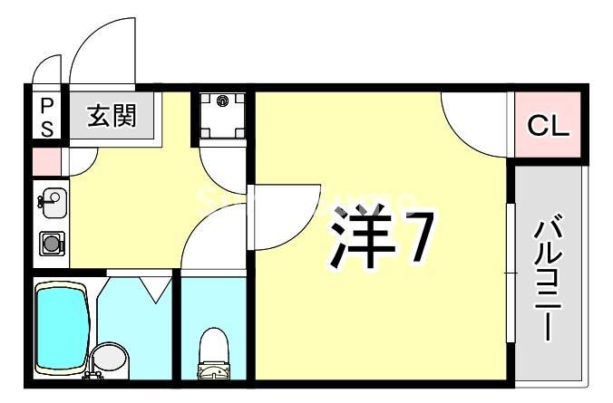 シェトワ大石(1K/4階)の間取り写真